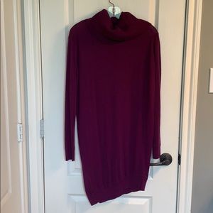 Cowl neck sweater dress